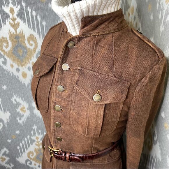 Ralph Lauren Collection Italian Linen Winslow Antique Brown Field Jacket - Picture 8 of 16